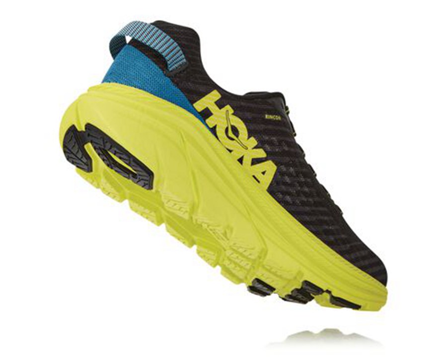 Running Shoes Mens - Hoka One One Rincon - Black/Green - CAYRBUQ-60